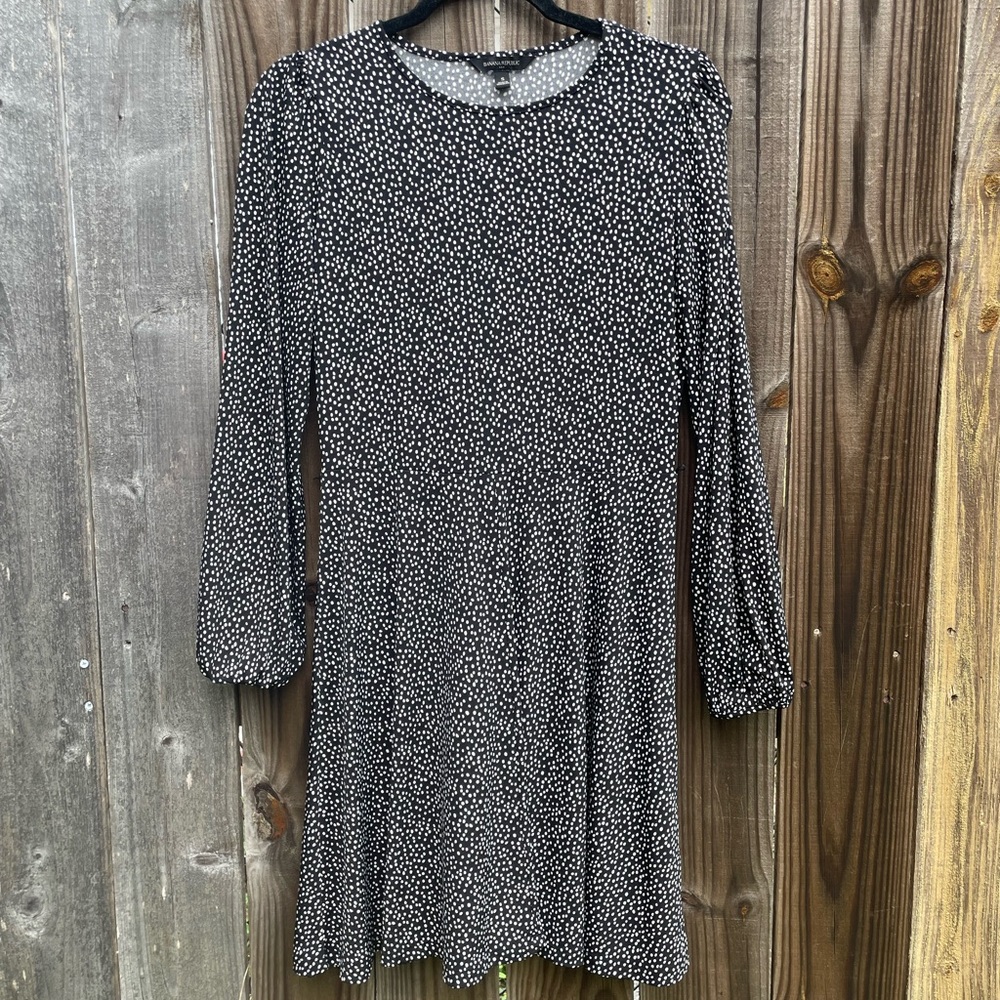 Banana Republic Black and White Bishop Sleeve Sundress